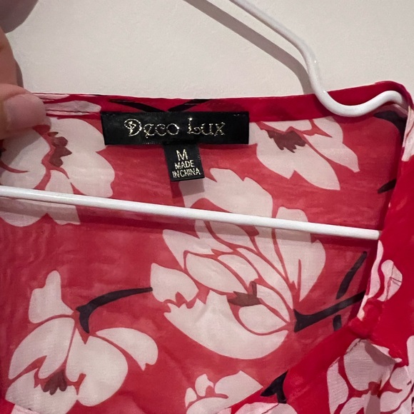 Floral sheer boutique top L - Picture 3 of 3